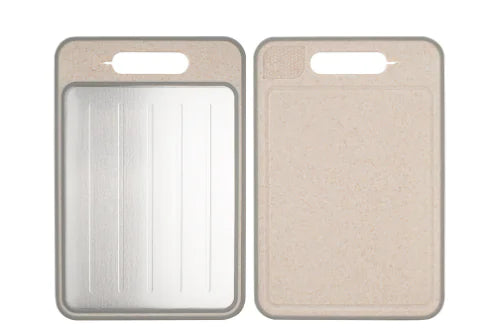 Dual-Sided Rapid Defrost Aluminum Cutting Board with Sharpener